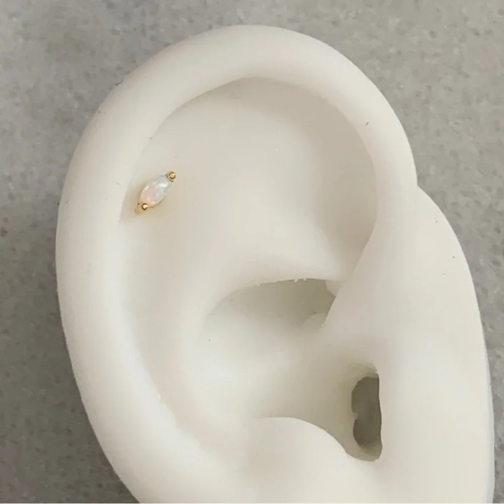 18k Gold Opal Crystal Teardrop Earring Brand New